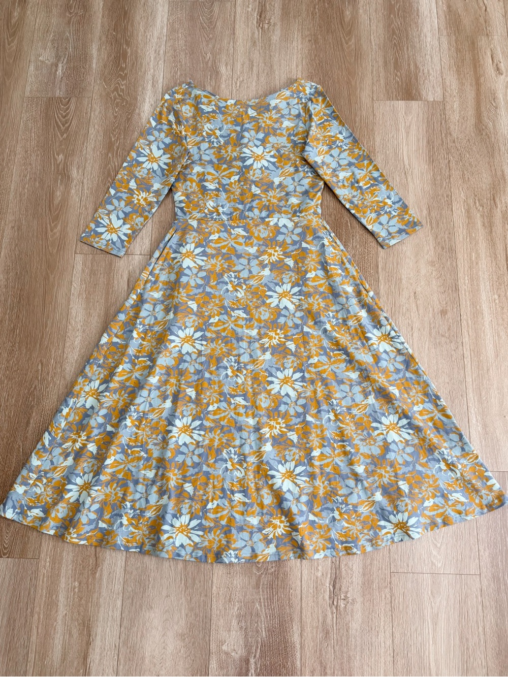 NWT Pact Organic Cotton Brushstroke Floral Scarlett Open Back Twist Dress Large - Picture 2 of 15